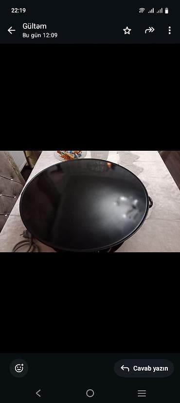 Çəkisi 4.5 kq.Sac Diametri 50 sm. Spiralı qalın soba spiralıdır, ten — 2