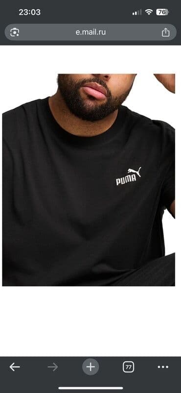 черные мужские водолазки: Qara rəngli, üzərində iri Puma loqosu olan klassik kişi köynəyi — 3