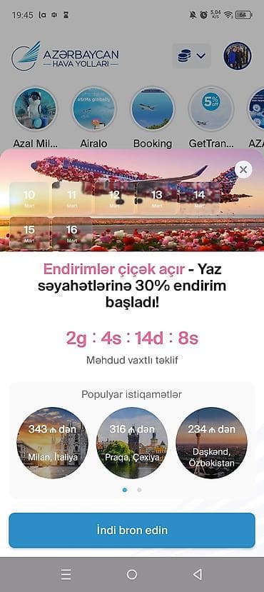 Turizm: Məhsul/xidmət: AZAL – Yaz səfərlərinə endirim kampaniyası Təsvir: - — 1