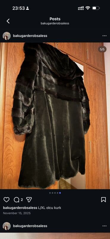 Другая женская одежда: L/XL ölçü qara kürk - Model: uzun kürk palto - Rəng: dərin qara - — 5