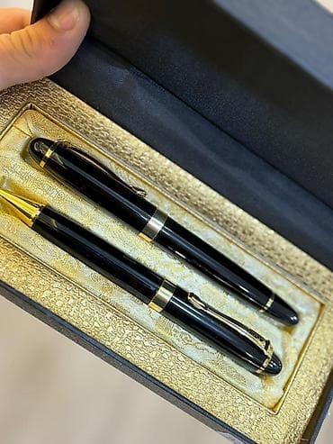 aqlay daş: Hədiyyəlik qələm dəsti - Dəst: 2 ədəd qələm – siyah rəngli, qızılı — 4