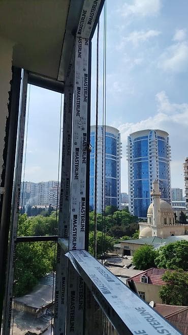 Balkonlar: Gold Star Residence – şəhər mənzərəli şüşəbənd/balkon vitrajları - — 2