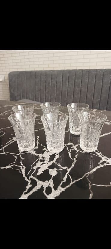 Süfrə ləvazimatları: Stəkanlar, rəng - Ağ, Xrustal, 6 ədədli dəst, Rusiya — 2