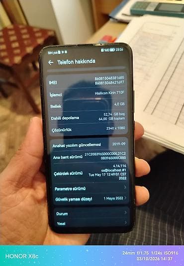 samsung galaxy a8 2018: Huawei P Smart Z, 64 GB, rəng - Qara, Barmaq izi — 2
