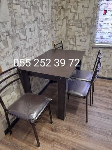 metbex mebileri: Mətbəx üçün, Yeni, Açılmayan, Dördbucaq masa, 2 stul — 3