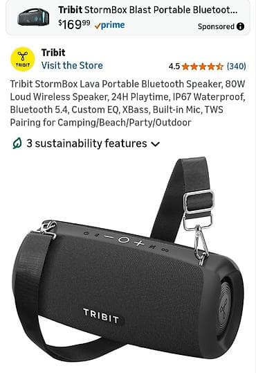 Микрофоны: Новый Tribit Колонка, Тип - Портативная, цвет - Черный — 2