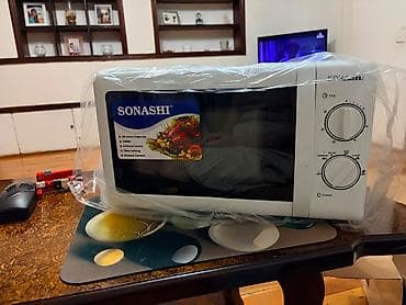 mini pec: Mikrodalğalı soba Sonashi, Ayrıca dayanan, Mikrodalğalar ilə, rəng - Ağ, Yeni — 2