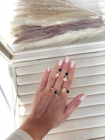 toy nişan xoncaları: Qadın zinət əşyaları dəstləri – müxtəlif modellər - Dördbuta (yonca) — 2