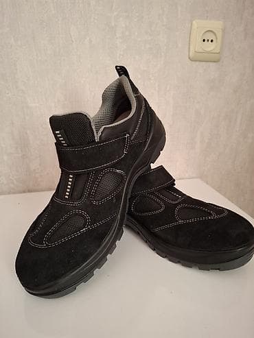 Qara rəngli kişi iş/aktiv ayaqqabısı Temiz deri,ortopedikhecbir