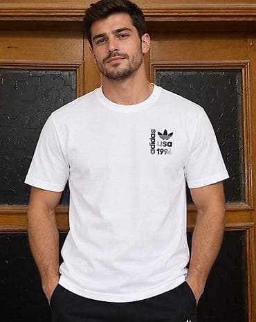 ağ futbolka: Futbolka, Adidas, L, rəng - Ağ — 1