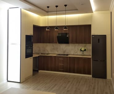 Sifarişlə mətbəx dəsti, Özü çəkən petlələr, Parlaq laminat, Kredit yoxdur, Ödənişli çatdırılma