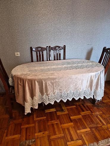 quxna usdolu: Qonaq otağı üçün, İşlənmiş, Açılan, Oval masa, 6 stul — 1