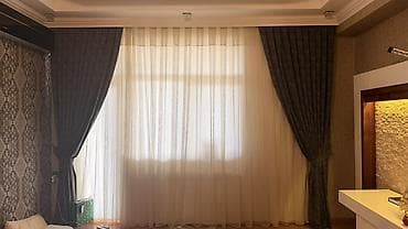 Qonaq otağı üçün pərdə dəsti - Komplekt: ikili sistem – iç hissədə