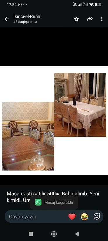 Masa dəsti satılır 500₼. Baha alınıb. Yeni kimidi. Ünvan Höküməli lalafo.az -da Masa dəsti satılır 500₼. Baha alınıb. Yeni kimidi. Ünvan Höküməli