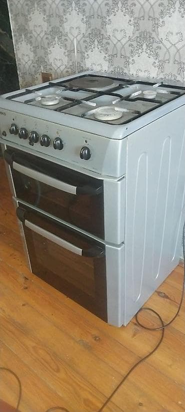 sobalar: Qaz-elektrik kombinə plitə və ikiqat soba - Üst panel: 4 qaz ocağı + — 1