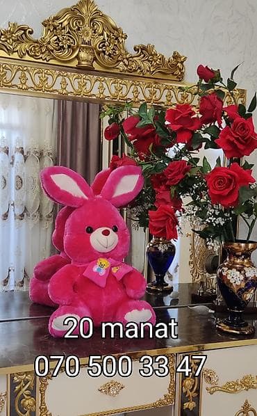 masin oyuncaq: Məmnuniyyət bəxş edən yumşaq oyuncaqlar: - Çəhrayı dovşan plyuş – iri — 6