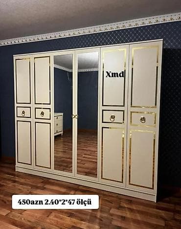 dolab dəhliz: Yeni, 6 qapı, Güzgülü, Bej, Açılan, Düz dolab — 1