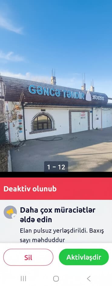 светодиодные экраны для наружной рекламы: Elan satilir " gence tendir house" elani (reklam lovhesi) cemi 200 — 1