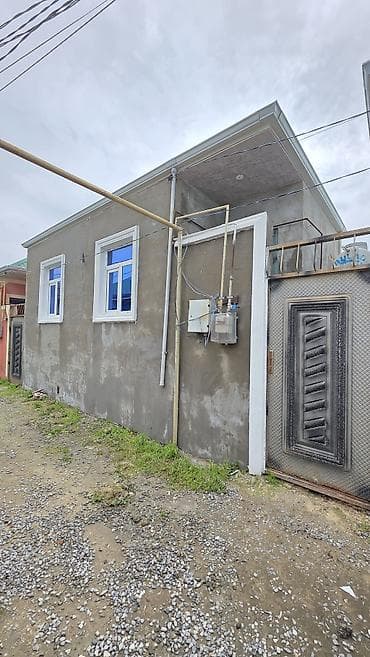 1 otagli evler: 2otaqlı həyət evi – su, qaz, işıq xətləri çəkilmiş - Plan: 1 geniş — 5