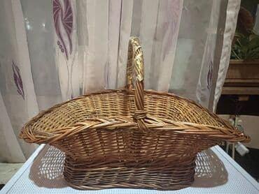 əjdaha meyvəsi: Təbii söyüddən əl işı səbət - Material: təbii söyüd çubuqları, əl ilə — 3