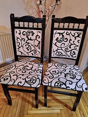 baxça stolu: Qonaq otağı üçün, Qatlanmayan, rəng - Qara Stul — 2