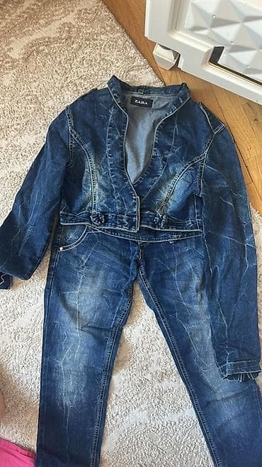 ZARA cins dəst - 2 parçalı: cins gödəkcə və eyni parçada cins şalvar -