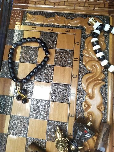 sumkalar kisi ucun: Əl işı təsbeh dəsti - Material: qara-qəhvəyi tonlarda cilalanmış — 9