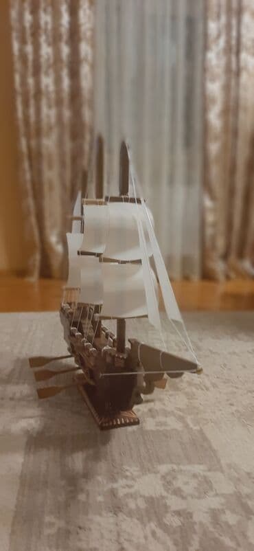 антикварные часы настенные: Taxta yelkənli gəmi maketi - Material: tamamilə ağacdan hazırlanmış — 4