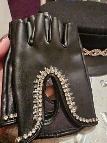 vuqar huseynov azerbaycan dili pdf: Qadın üçün yarımbarmaq dəri əlcək – bəzəkli - Rəng: qara - Model — 3