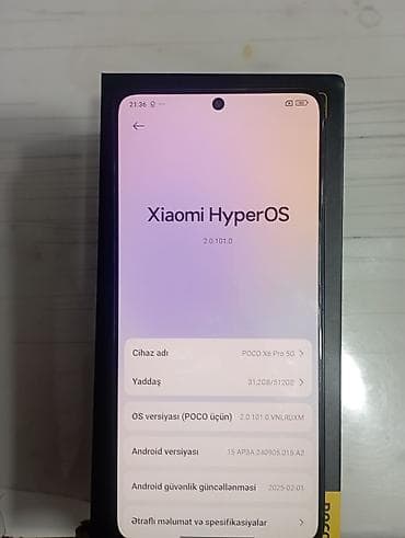 pocophone f3: Poco X6 Pro, 512 GB, rəng - Boz, Barmaq izi — 2