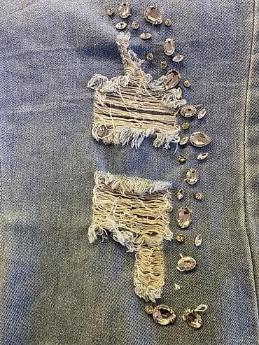 trapes şalvar: Mavi rəngli qadın cins şalvar - Ölçü: S–M (etiketli) - Model — 3