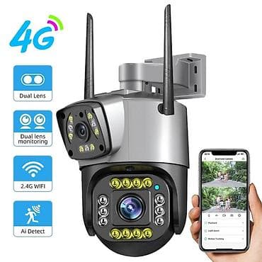 panel kamera: İki Linzalı 4G/Wi‑Fi Ağıllı Xarici Təhlükəsizlik Kamerası + 64GB — 4