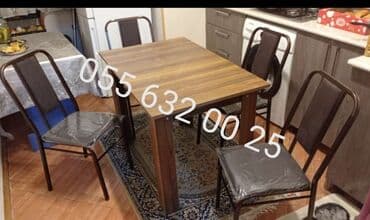 дачный набор стол и стулья: Dördbucaq masa, Mətbəx üçün, Dəhliz üçün, Eyvan üçün, Digər adam sayı, Açılmayan, Azərbaycan, Zəmanətli — 2