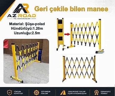 Geri Çəkiləbilən Maneə Material- Şüşə-Polad Hündürlüyü-1.20m