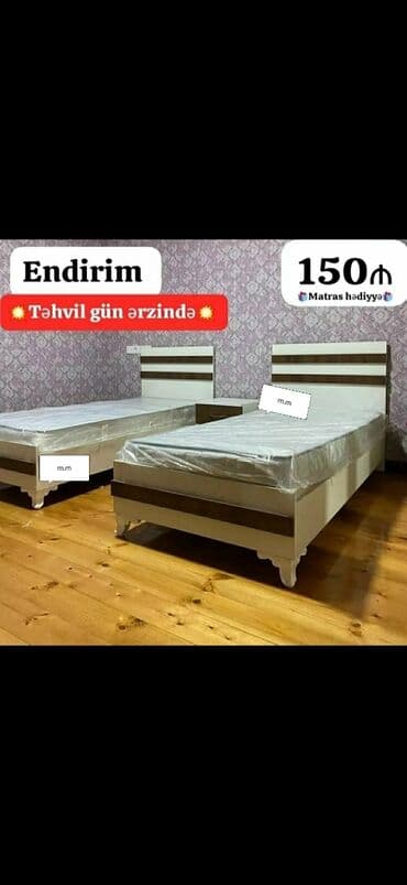 divan çarpayı: Yeni, Təknəfərlik çarpayı, Bazasız, Matras ilə, Siyirməsiz, Azərbaycan — 4
