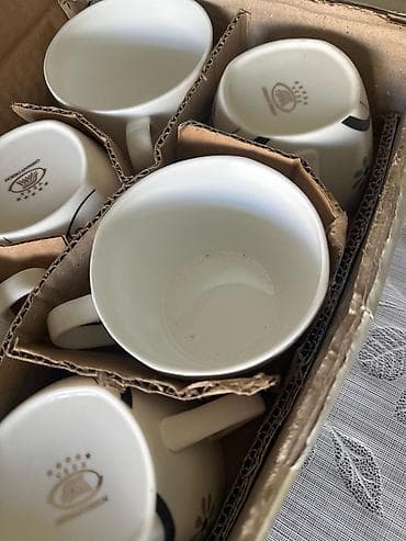 ağ süd: Çay dəsti, rəng - Ağ, Farfor, 6 nəfərlik — 2