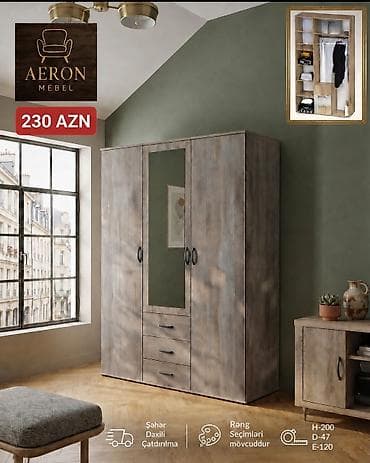 sef qaplar: Aeron Mebel – 3 qapılı geyim dolabı Baki-Sumqayit catdirilma — 1