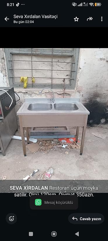 *SEVA XİRDALAN* Restoran üçün moyka satilir. Olçü 120sm. Qiymət at lalafo.az *SEVA XİRDALAN* Restoran üçün moyka satilir. Olçü 120sm. Qiymət
