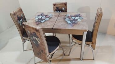 Masa və oturacaq dəstləri: Mətbəx üçün, Yeni, Açılan, Dördbucaq masa, 4 stul — 5