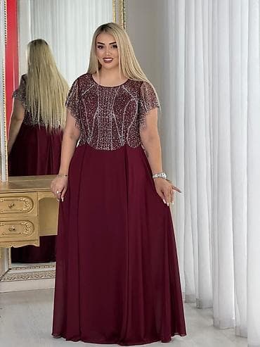 platye: Zərif bəzəkli uzun şifon ziyafət donu
RAZMERLERİ _42-44-46-48 _50_52 — 4