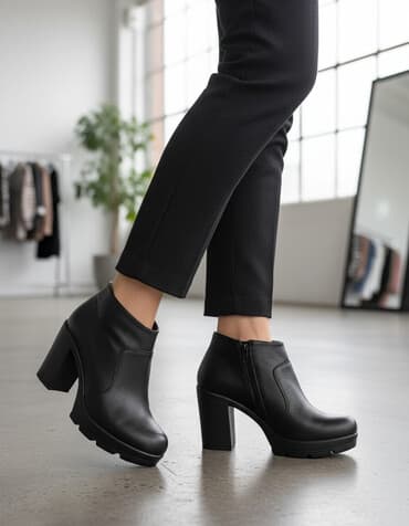 женские бежевые замшевые туфли: Туфли, Размер: 39, цвет - Черный, Б/у — 1