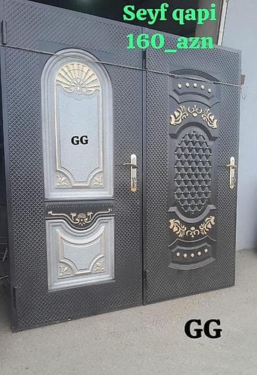 qapi dekoru: Seyf qapılar – 160 AZN - Material: metal konstruksiya, relyefli səth — 2