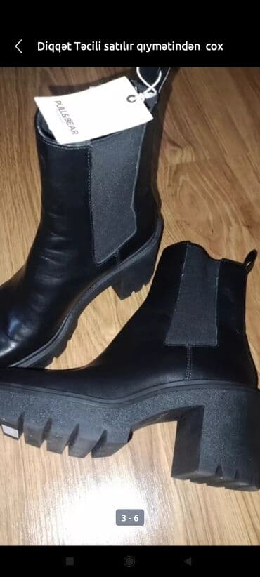 qış botları: Tommy Hilfiger, Ölçü: 38.5, rəng - Qara, İşlənmiş — 1