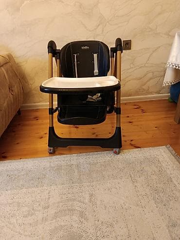 qiz geyimi: Uşaq yemək stulu – Kiddilo brendi - Rəng: qara oturacaq, qızılı — 2