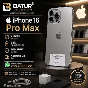 IPhone 16 Pro Max, 256 GB, Gümüşü