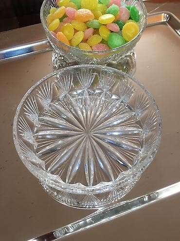 konfet qabı: Xrustal konfet qabı-2 əd. Çexiya, cütü 40 azn — 4