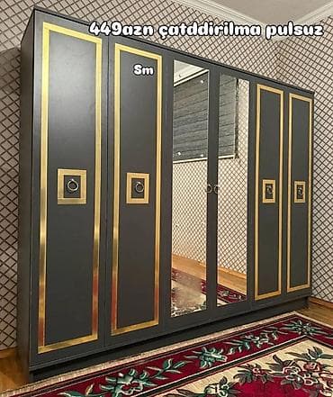 5 qapı, Güzgülü, Boz, Açılan, Düz dolab