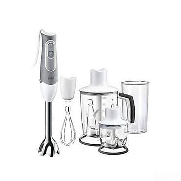 Blender "BRAUN MQ3045WH" ✅ Güc: 700 Vt ✅ Doğrayıcının materialı: Şüşə