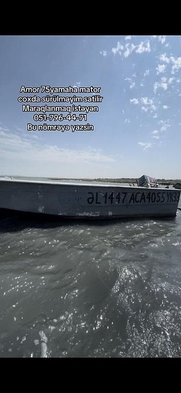 Alüminium gövdəli qayıq və Yamaha 75 at gücündə asma motor