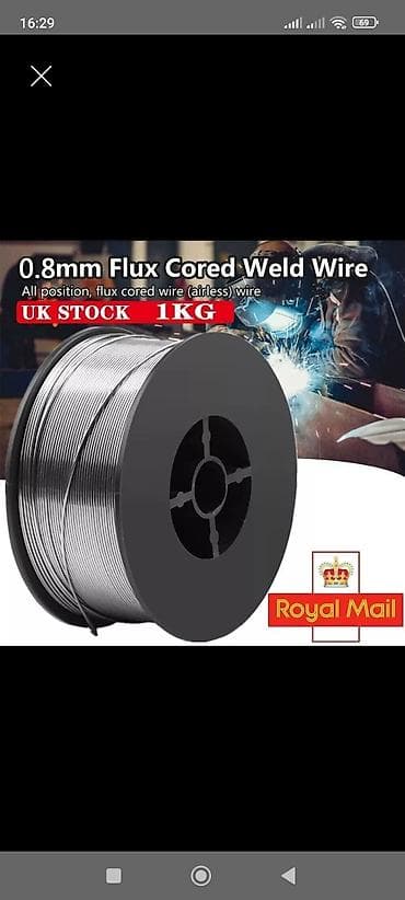 Ev və bağ: Məhsul: Flux dolduruculu qaynaq məftili (airless) - Çapı: 0.8 mm - — 1